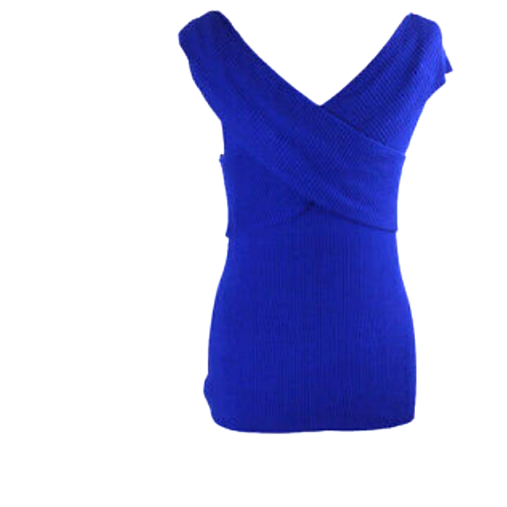 Inc International Concepts Blue Sleeveless Crossover Sweater